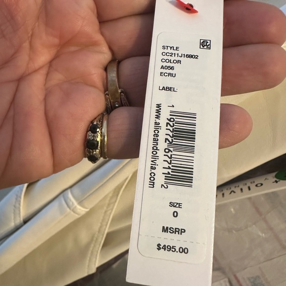 ✔️# 95B Brand new with tags Alice + Olivia Chelsea Faux Leather corset jumpsuit - Picture 10 of 15